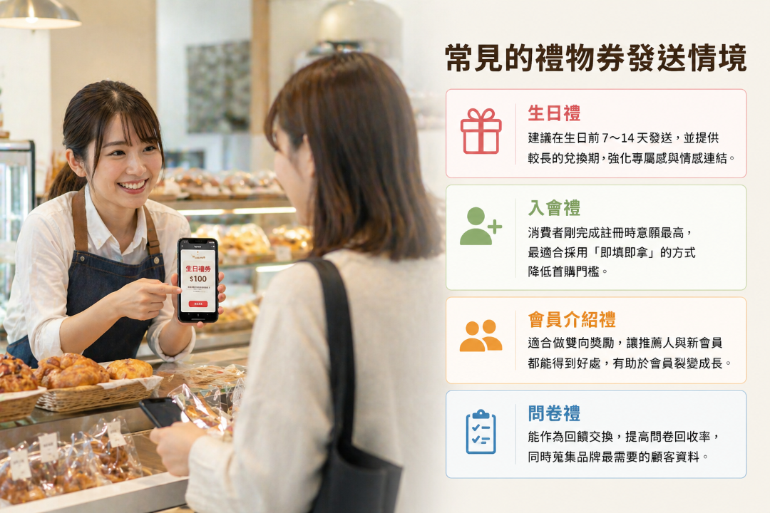 電子優惠券發送時機與會員經營情境